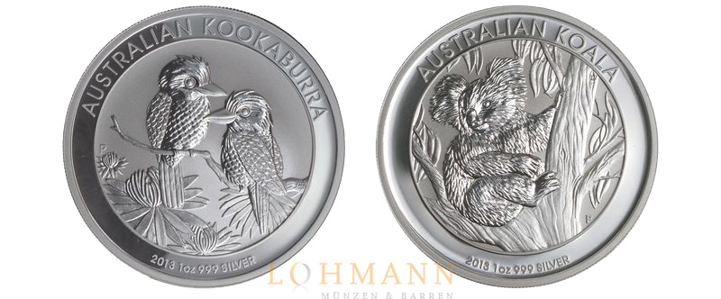 Silber Kookaburra und Koala 2013