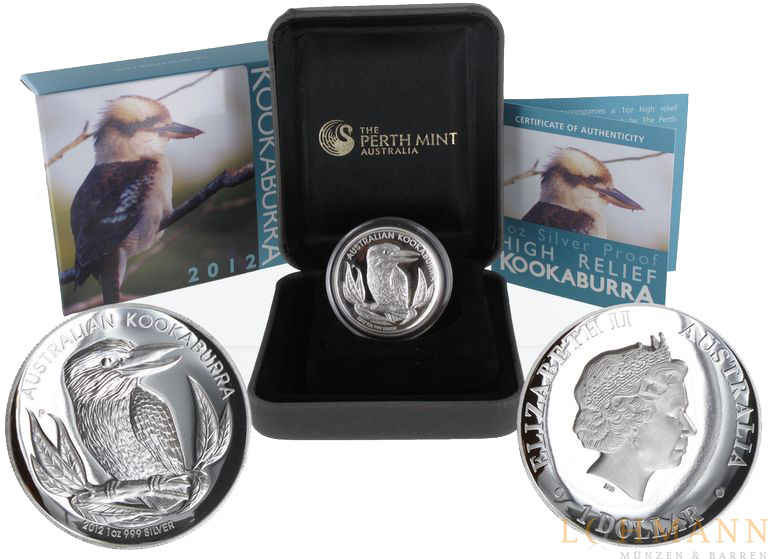 Silber Kookaburra 2012 high relief